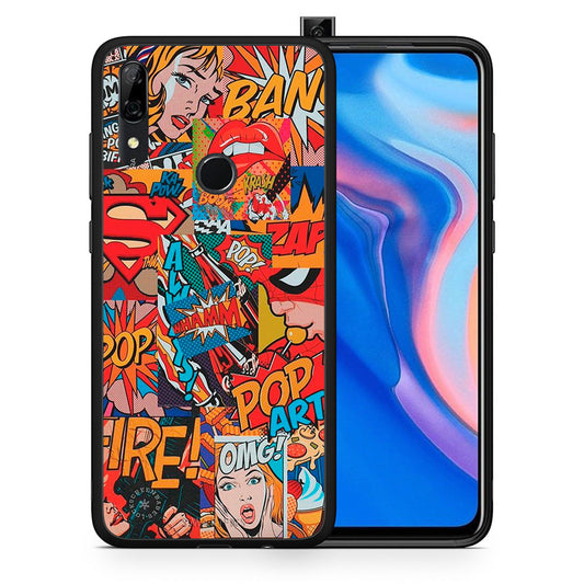Θήκη Huawei P Smart Z PopArt OMG από τη Smartfits με σχέδιο στο πίσω μέρος και μαύρο περίβλημα | Huawei P Smart Z PopArt OMG case with colorful back and black bezels