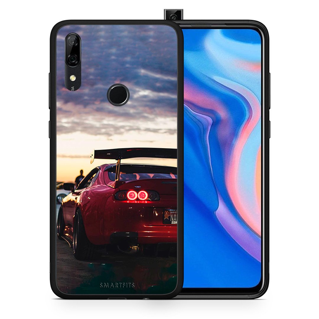 Θήκη Huawei P Smart Z Racing Supra από τη Smartfits με σχέδιο στο πίσω μέρος και μαύρο περίβλημα | Huawei P Smart Z Racing Supra case with colorful back and black bezels