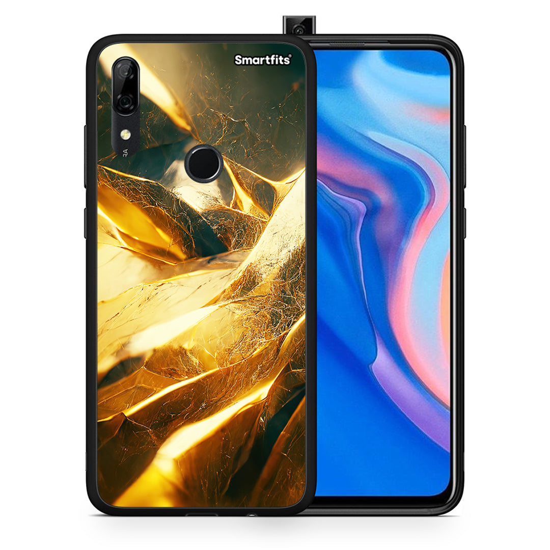 Θήκη Huawei P Smart Z Real Gold από τη Smartfits με σχέδιο στο πίσω μέρος και μαύρο περίβλημα | Huawei P Smart Z Real Gold case with colorful back and black bezels