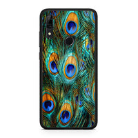 Thumbnail for Huawei P Smart Z Real Peacock Feathers θήκη από τη Smartfits με σχέδιο στο πίσω μέρος και μαύρο περίβλημα | Smartphone case with colorful back and black bezels by Smartfits