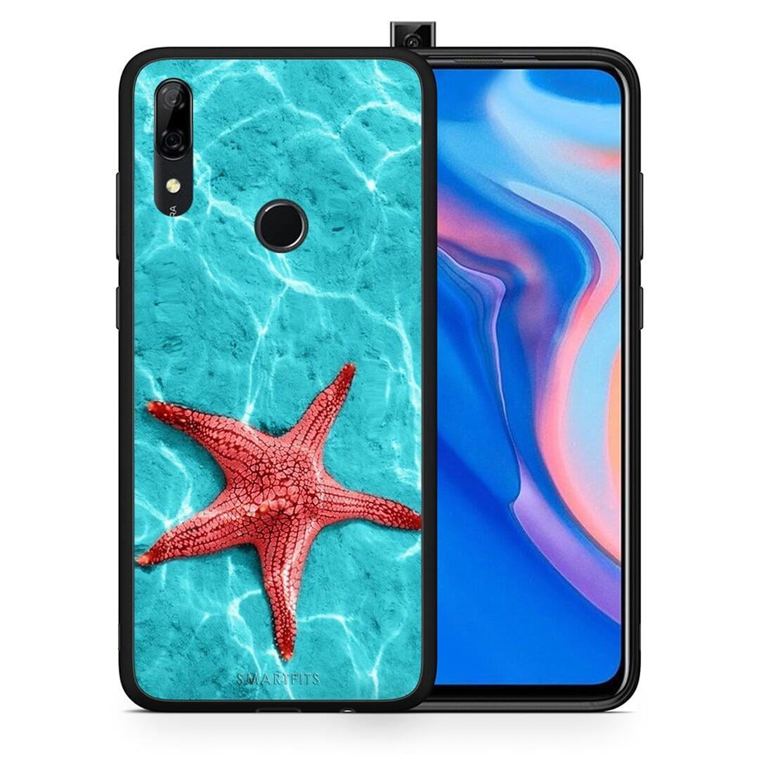 Θήκη Huawei P Smart Z Red Starfish από τη Smartfits με σχέδιο στο πίσω μέρος και μαύρο περίβλημα | Huawei P Smart Z Red Starfish case with colorful back and black bezels