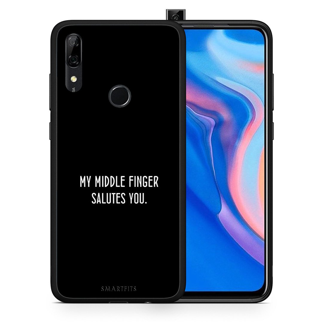 Θήκη Huawei P Smart Z Salute από τη Smartfits με σχέδιο στο πίσω μέρος και μαύρο περίβλημα | Huawei P Smart Z Salute case with colorful back and black bezels