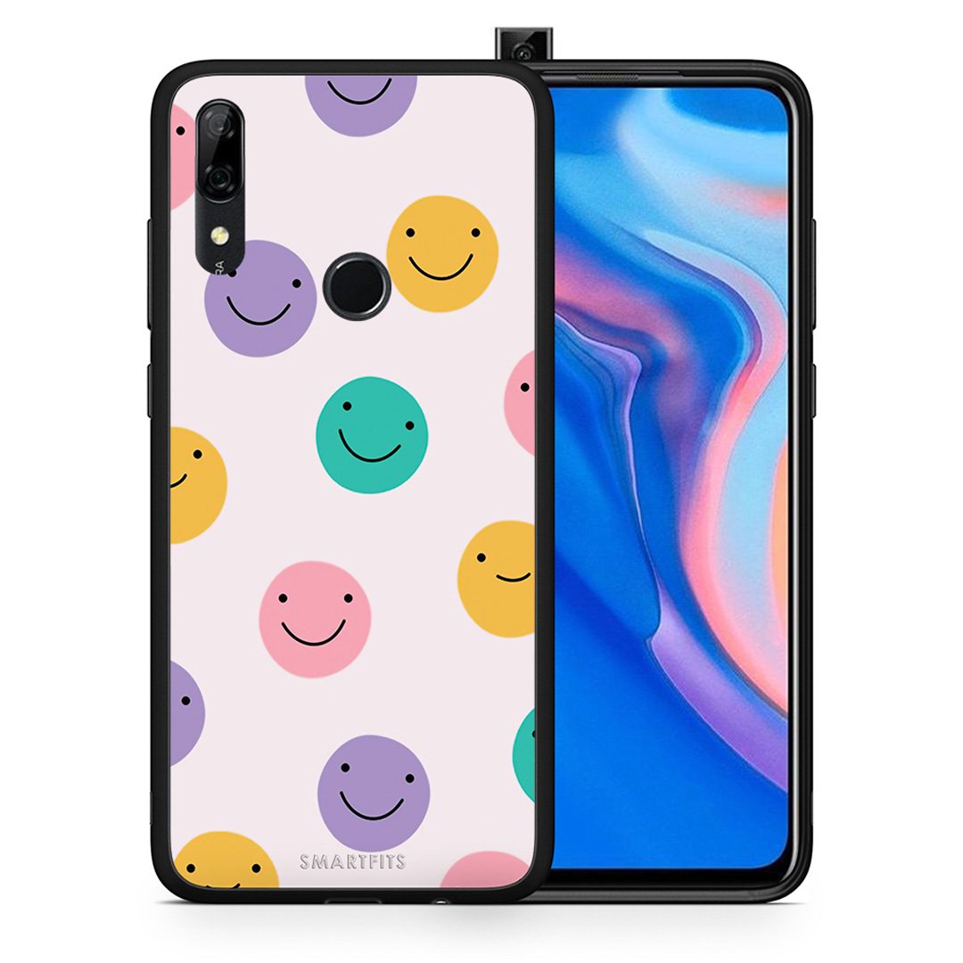 Θήκη Huawei P Smart Z Smiley Faces από τη Smartfits με σχέδιο στο πίσω μέρος και μαύρο περίβλημα | Huawei P Smart Z Smiley Faces case with colorful back and black bezels