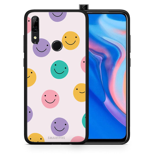Θήκη Huawei P Smart Z Smiley Faces από τη Smartfits με σχέδιο στο πίσω μέρος και μαύρο περίβλημα | Huawei P Smart Z Smiley Faces case with colorful back and black bezels