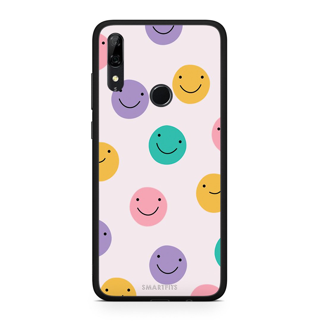 Huawei P Smart Z Smiley Faces θήκη από τη Smartfits με σχέδιο στο πίσω μέρος και μαύρο περίβλημα | Smartphone case with colorful back and black bezels by Smartfits