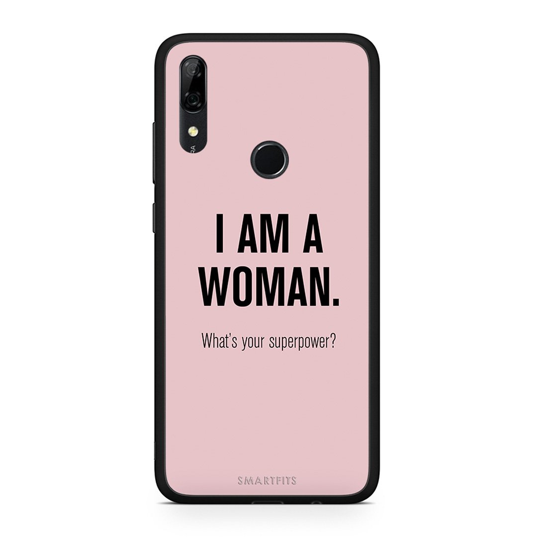 Huawei P Smart Z Superpower Woman θήκη από τη Smartfits με σχέδιο στο πίσω μέρος και μαύρο περίβλημα | Smartphone case with colorful back and black bezels by Smartfits