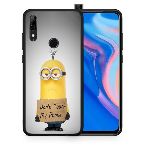 Θήκη Huawei P Smart Z Minion Text από τη Smartfits με σχέδιο στο πίσω μέρος και μαύρο περίβλημα | Huawei P Smart Z Minion Text case with colorful back and black bezels