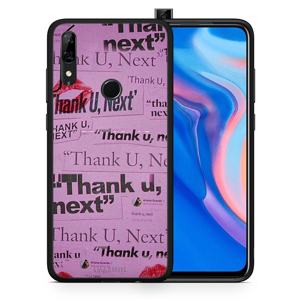 Θήκη Αγίου Βαλεντίνου Huawei P Smart Z Thank You Next από τη Smartfits με σχέδιο στο πίσω μέρος και μαύρο περίβλημα | Huawei P Smart Z Thank You Next case with colorful back and black bezels