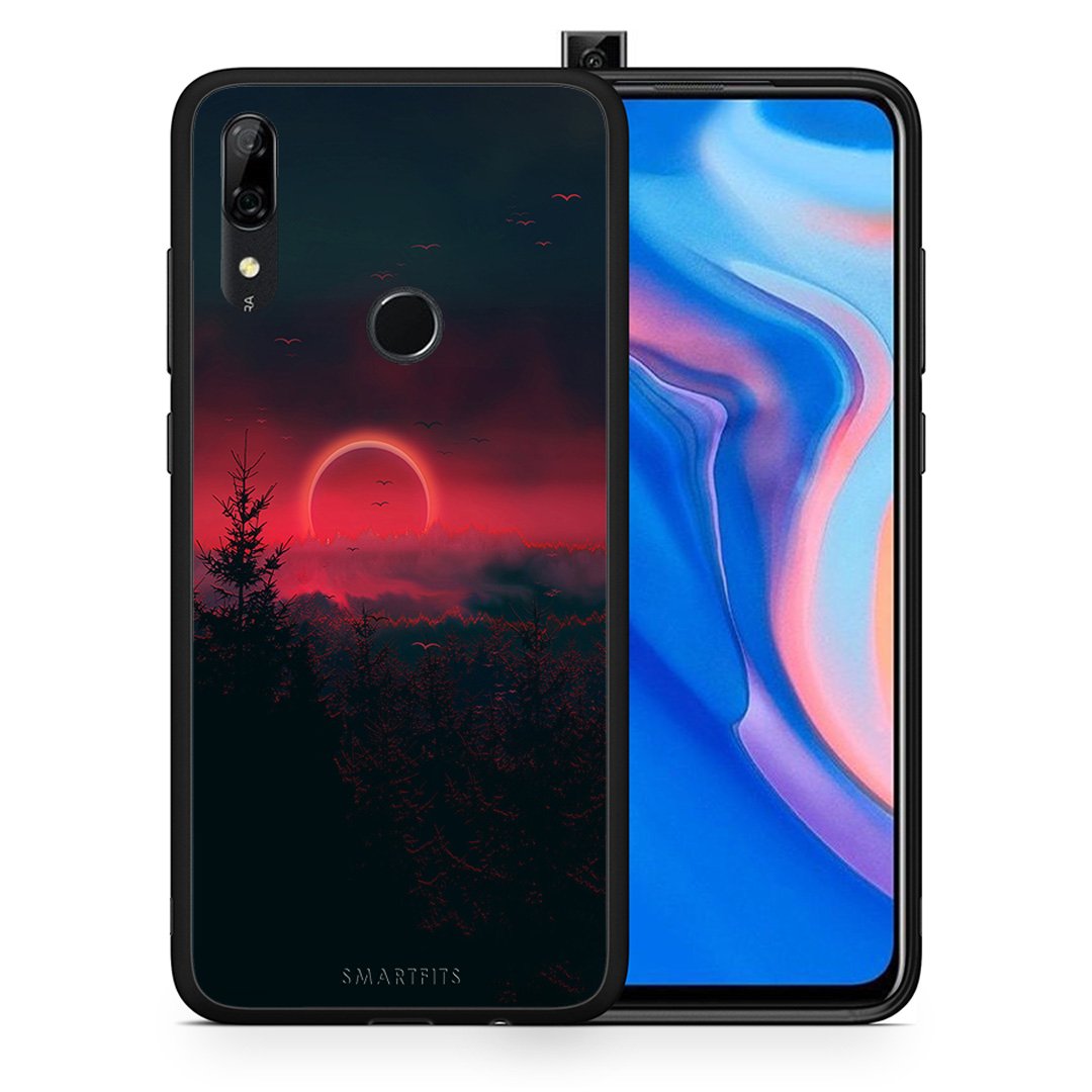 Θήκη Huawei P Smart Z Sunset Tropic από τη Smartfits με σχέδιο στο πίσω μέρος και μαύρο περίβλημα | Huawei P Smart Z Sunset Tropic case with colorful back and black bezels