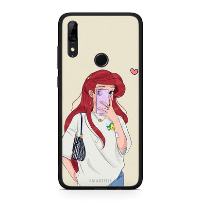 Huawei P Smart Z Walking Mermaid Θήκη από τη Smartfits με σχέδιο στο πίσω μέρος και μαύρο περίβλημα | Smartphone case with colorful back and black bezels by Smartfits