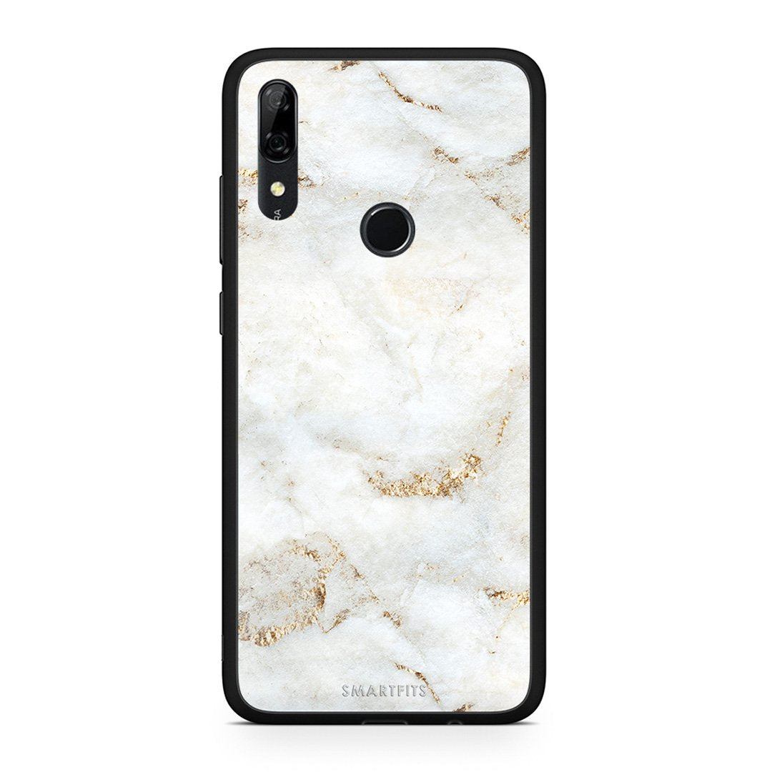 Huawei P Smart Z White Gold Marble θήκη από τη Smartfits με σχέδιο στο πίσω μέρος και μαύρο περίβλημα | Smartphone case with colorful back and black bezels by Smartfits