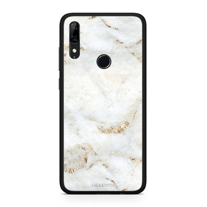 Huawei P Smart Z White Gold Marble θήκη από τη Smartfits με σχέδιο στο πίσω μέρος και μαύρο περίβλημα | Smartphone case with colorful back and black bezels by Smartfits