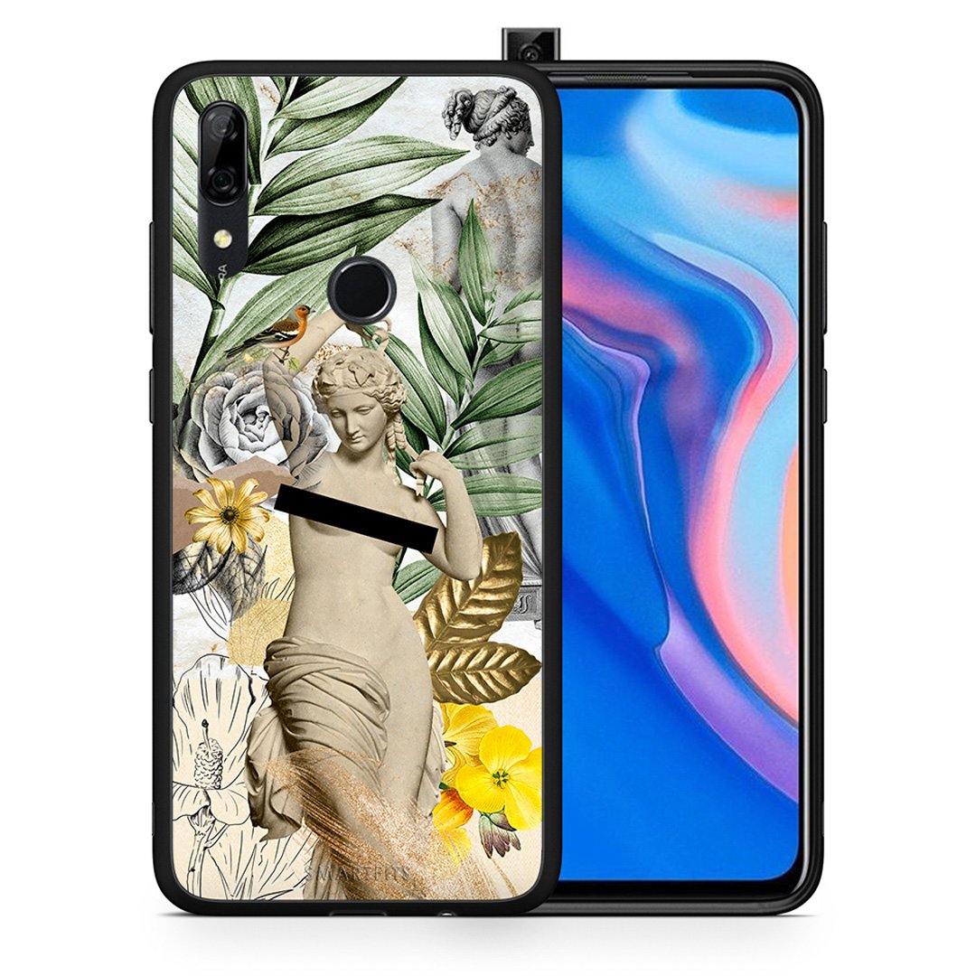 Θήκη Huawei P Smart Z Woman Statue από τη Smartfits με σχέδιο στο πίσω μέρος και μαύρο περίβλημα | Huawei P Smart Z Woman Statue case with colorful back and black bezels