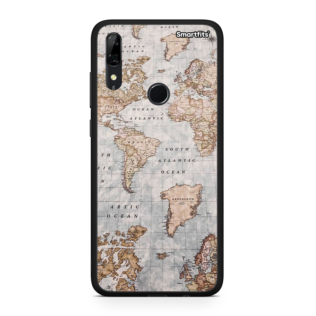 Huawei P Smart Z World Map Θήκη από τη Smartfits με σχέδιο στο πίσω μέρος και μαύρο περίβλημα | Smartphone case with colorful back and black bezels by Smartfits