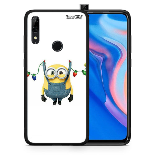 Θήκη Huawei P Smart Z Xmas Minion Lights από τη Smartfits με σχέδιο στο πίσω μέρος και μαύρο περίβλημα | Huawei P Smart Z Xmas Minion Lights case with colorful back and black bezels