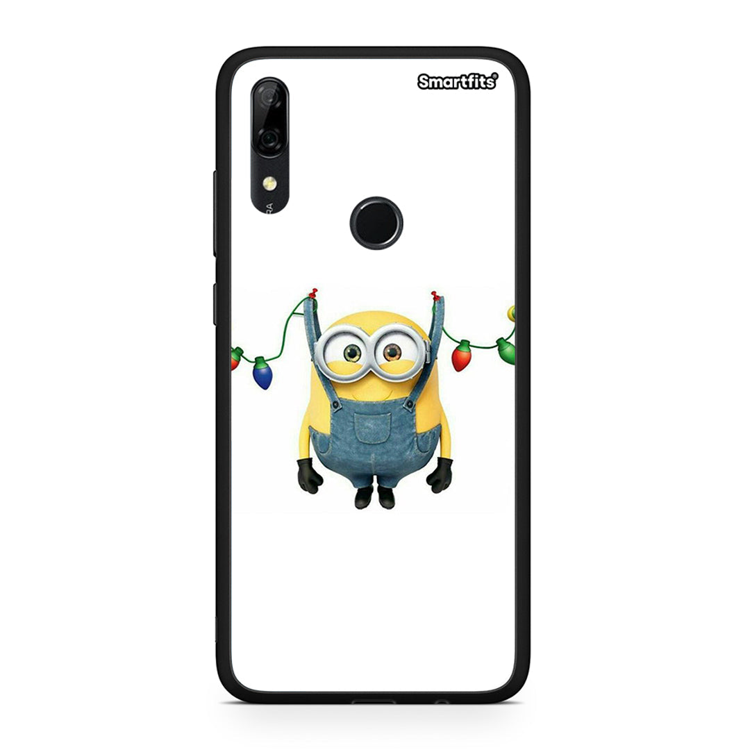 Huawei P Smart Z Xmas Minion Lights θήκη από τη Smartfits με σχέδιο στο πίσω μέρος και μαύρο περίβλημα | Smartphone case with colorful back and black bezels by Smartfits