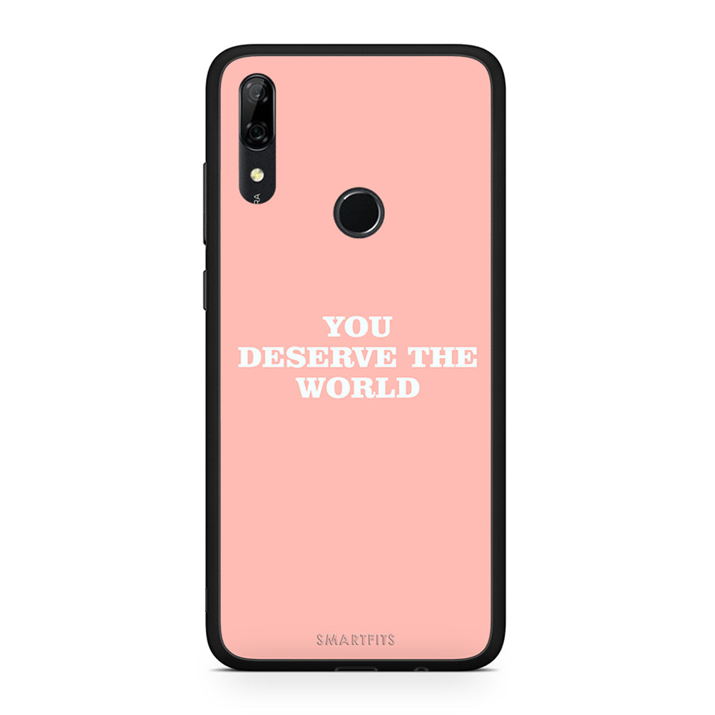 Huawei P Smart Z You Deserve The World Θήκη Αγίου Βαλεντίνου από τη Smartfits με σχέδιο στο πίσω μέρος και μαύρο περίβλημα | Smartphone case with colorful back and black bezels by Smartfits