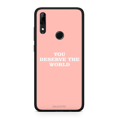 Huawei P Smart Z You Deserve The World Θήκη Αγίου Βαλεντίνου από τη Smartfits με σχέδιο στο πίσω μέρος και μαύρο περίβλημα | Smartphone case with colorful back and black bezels by Smartfits