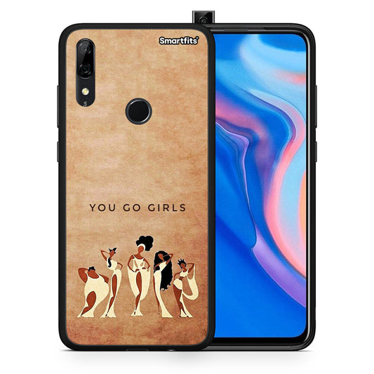 Θήκη Huawei P Smart Z You Go Girl από τη Smartfits με σχέδιο στο πίσω μέρος και μαύρο περίβλημα | Huawei P Smart Z You Go Girl case with colorful back and black bezels