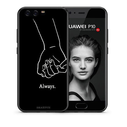 Θήκη Αγίου Βαλεντίνου Huawei P10 Always & Forever 1 από τη Smartfits με σχέδιο στο πίσω μέρος και μαύρο περίβλημα | Huawei P10 Always & Forever 1 case with colorful back and black bezels