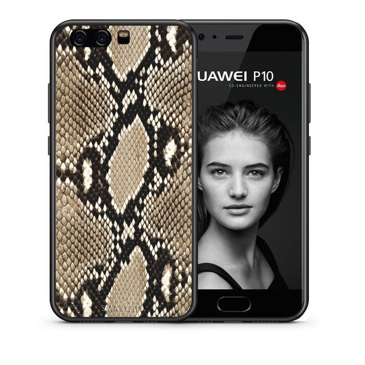 Θήκη Huawei P10 Fashion Snake Animal από τη Smartfits με σχέδιο στο πίσω μέρος και μαύρο περίβλημα | Huawei P10 Fashion Snake Animal case with colorful back and black bezels
