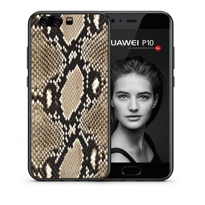 Θήκη Huawei P10 Lite Fashion Snake Animal από τη Smartfits με σχέδιο στο πίσω μέρος και μαύρο περίβλημα | Huawei P10 Lite Fashion Snake Animal case with colorful back and black bezels