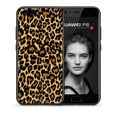 Θήκη Huawei P10 Leopard Animal από τη Smartfits με σχέδιο στο πίσω μέρος και μαύρο περίβλημα | Huawei P10 Leopard Animal case with colorful back and black bezels