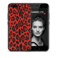 Thumbnail for Θήκη Huawei P10 Red Leopard Animal από τη Smartfits με σχέδιο στο πίσω μέρος και μαύρο περίβλημα | Huawei P10 Red Leopard Animal case with colorful back and black bezels