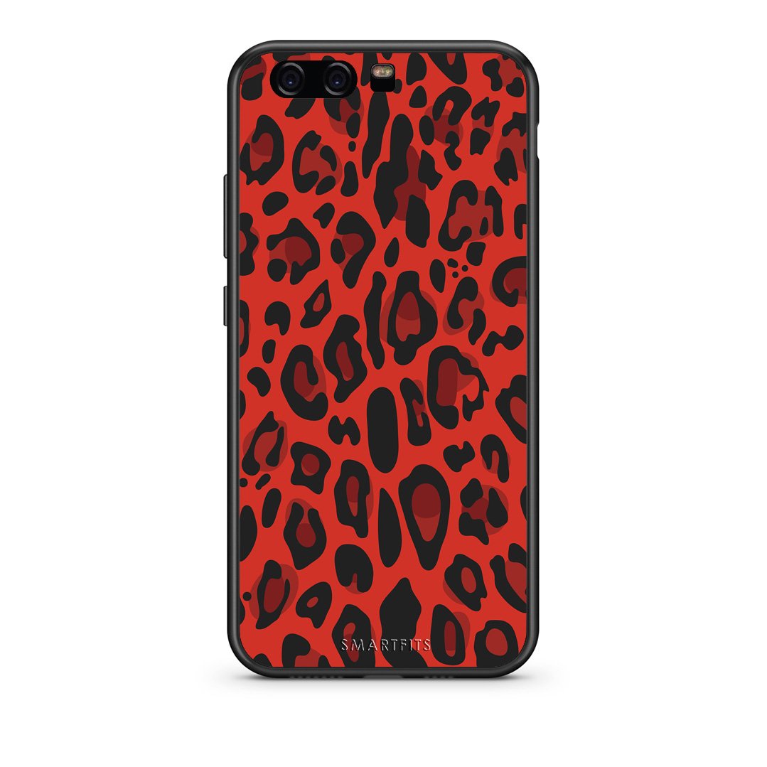 4 - Huawei P10 Lite Red Leopard Animal case, cover, bumper
