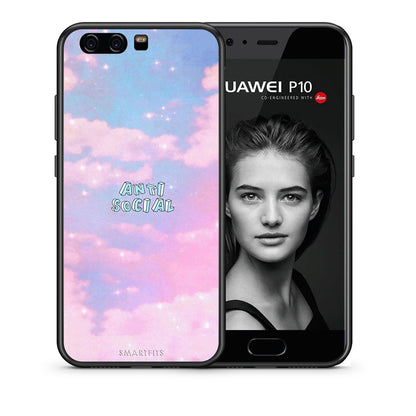 Θήκη Αγίου Βαλεντίνου Huawei P10 Lite Anti Social από τη Smartfits με σχέδιο στο πίσω μέρος και μαύρο περίβλημα | Huawei P10 Lite Anti Social case with colorful back and black bezels