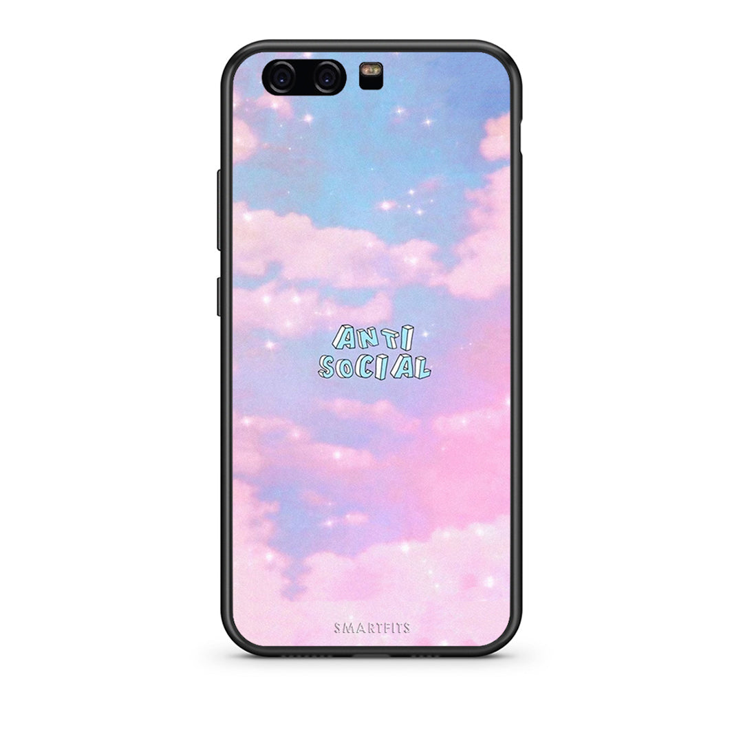 huawei p10 Anti Social Θήκη Αγίου Βαλεντίνου από τη Smartfits με σχέδιο στο πίσω μέρος και μαύρο περίβλημα | Smartphone case with colorful back and black bezels by Smartfits