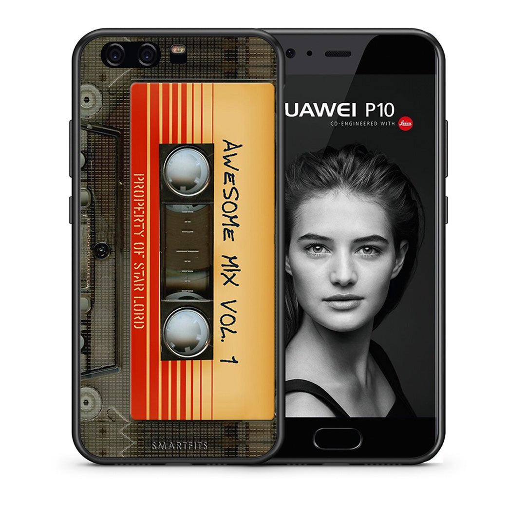 Θήκη Huawei P10 Awesome Mix από τη Smartfits με σχέδιο στο πίσω μέρος και μαύρο περίβλημα | Huawei P10 Awesome Mix case with colorful back and black bezels