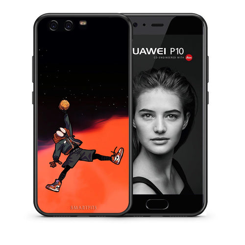 Θήκη Huawei P10 Lite Basketball Hero από τη Smartfits με σχέδιο στο πίσω μέρος και μαύρο περίβλημα | Huawei P10 Lite Basketball Hero case with colorful back and black bezels