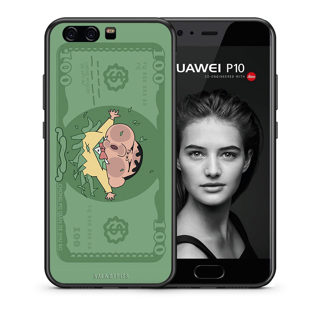 Θήκη Αγίου Βαλεντίνου Huawei P10 Big Money από τη Smartfits με σχέδιο στο πίσω μέρος και μαύρο περίβλημα | Huawei P10 Big Money case with colorful back and black bezels