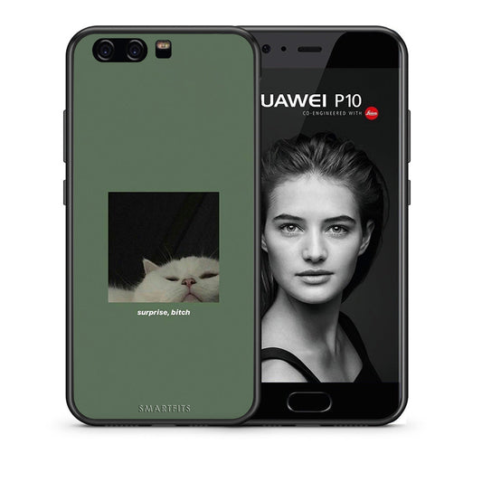 Θήκη Huawei P10 Bitch Surprise από τη Smartfits με σχέδιο στο πίσω μέρος και μαύρο περίβλημα | Huawei P10 Bitch Surprise case with colorful back and black bezels