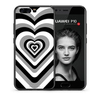 Thumbnail for Θήκη Huawei P10 Black Hearts από τη Smartfits με σχέδιο στο πίσω μέρος και μαύρο περίβλημα | Huawei P10 Black Hearts case with colorful back and black bezels