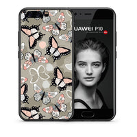 Thumbnail for Θήκη Huawei P10 Lite Butterflies Boho από τη Smartfits με σχέδιο στο πίσω μέρος και μαύρο περίβλημα | Huawei P10 Lite Butterflies Boho case with colorful back and black bezels