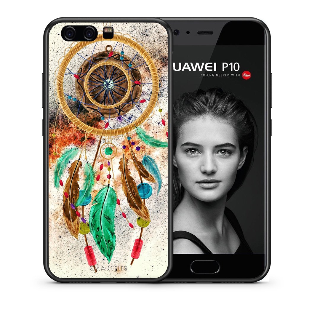Θήκη Huawei P10 Lite DreamCatcher Boho από τη Smartfits με σχέδιο στο πίσω μέρος και μαύρο περίβλημα | Huawei P10 Lite DreamCatcher Boho case with colorful back and black bezels