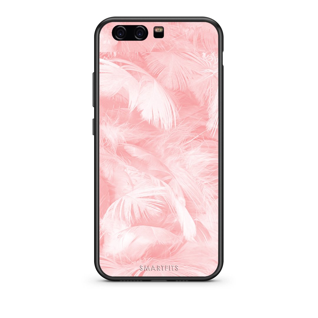 33 - Huawei P10 Lite Pink Feather Boho case, cover, bumper