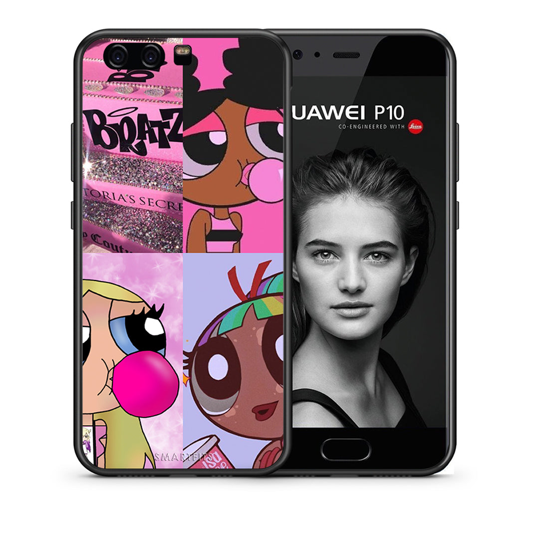 Θήκη Αγίου Βαλεντίνου Huawei P10 Bubble Girls από τη Smartfits με σχέδιο στο πίσω μέρος και μαύρο περίβλημα | Huawei P10 Bubble Girls case with colorful back and black bezels