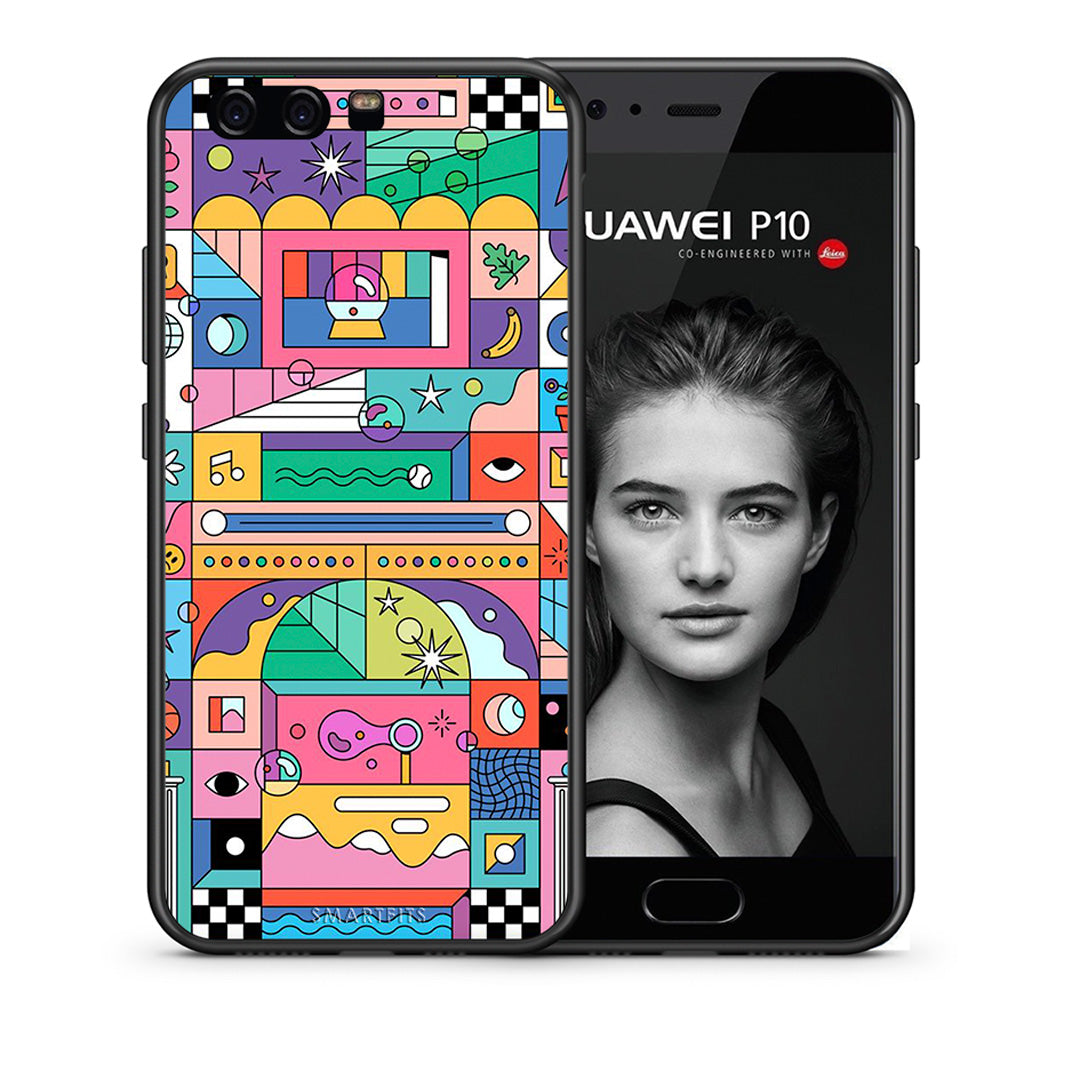 Θήκη Huawei P10 Bubbles Soap από τη Smartfits με σχέδιο στο πίσω μέρος και μαύρο περίβλημα | Huawei P10 Bubbles Soap case with colorful back and black bezels