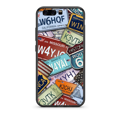 Huawei P10 Lite Car Plates θήκη από τη Smartfits με σχέδιο στο πίσω μέρος και μαύρο περίβλημα | Smartphone case with colorful back and black bezels by Smartfits