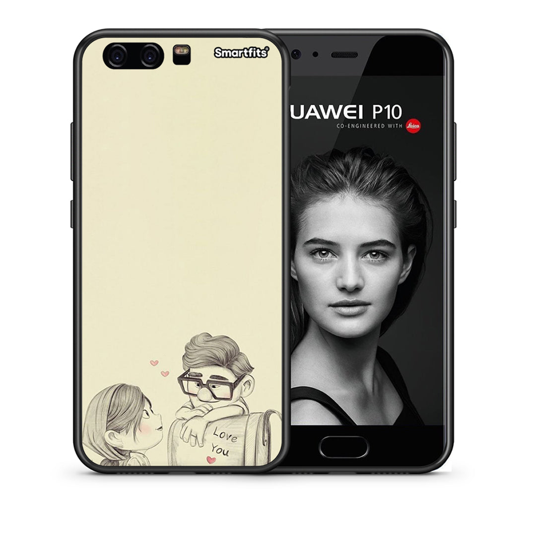 Θήκη Huawei P10 Lite Carl And Ellie από τη Smartfits με σχέδιο στο πίσω μέρος και μαύρο περίβλημα | Huawei P10 Lite Carl And Ellie case with colorful back and black bezels