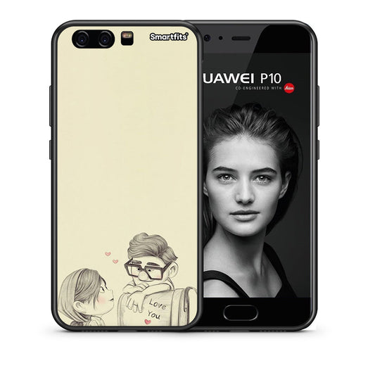 Θήκη Huawei P10 Carl And Ellie από τη Smartfits με σχέδιο στο πίσω μέρος και μαύρο περίβλημα | Huawei P10 Carl And Ellie case with colorful back and black bezels