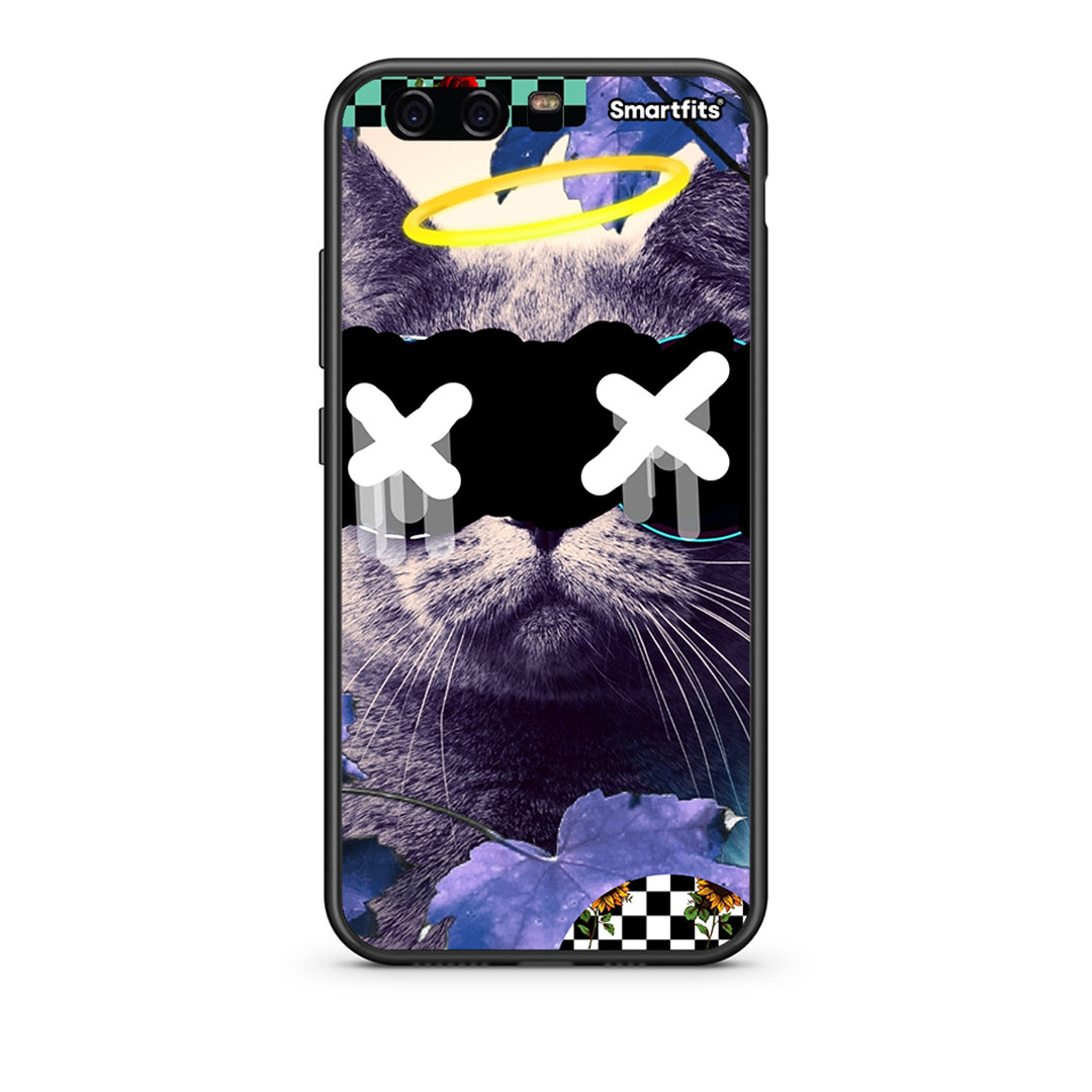 huawei p10 Cat Collage θήκη από τη Smartfits με σχέδιο στο πίσω μέρος και μαύρο περίβλημα | Smartphone case with colorful back and black bezels by Smartfits