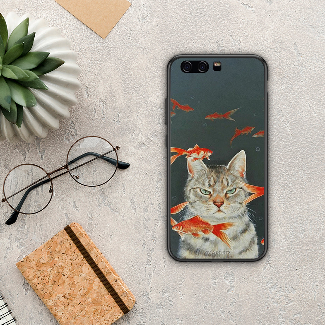 Cat Goldfish - Huawei P10 θήκη