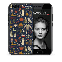 Thumbnail for Θήκη Huawei P10 Christmas Elements από τη Smartfits με σχέδιο στο πίσω μέρος και μαύρο περίβλημα | Huawei P10 Christmas Elements case with colorful back and black bezels