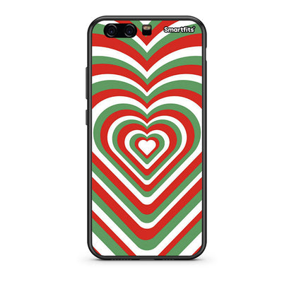 Huawei P10 Lite Christmas Hearts θήκη από τη Smartfits με σχέδιο στο πίσω μέρος και μαύρο περίβλημα | Smartphone case with colorful back and black bezels by Smartfits