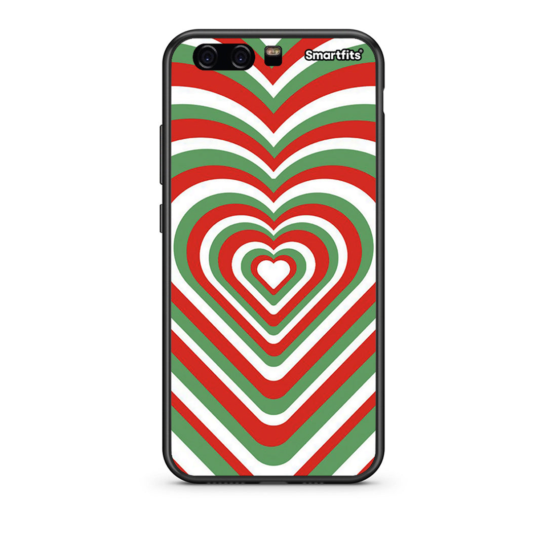 huawei p10 Christmas Hearts θήκη από τη Smartfits με σχέδιο στο πίσω μέρος και μαύρο περίβλημα | Smartphone case with colorful back and black bezels by Smartfits