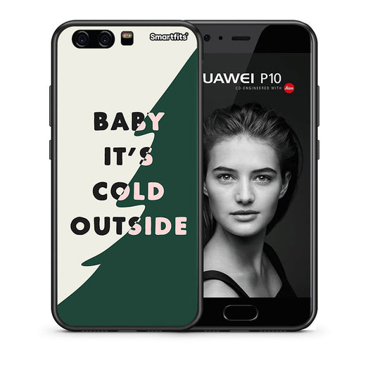 Θήκη Huawei P10 Lite Cold Outside από τη Smartfits με σχέδιο στο πίσω μέρος και μαύρο περίβλημα | Huawei P10 Lite Cold Outside case with colorful back and black bezels